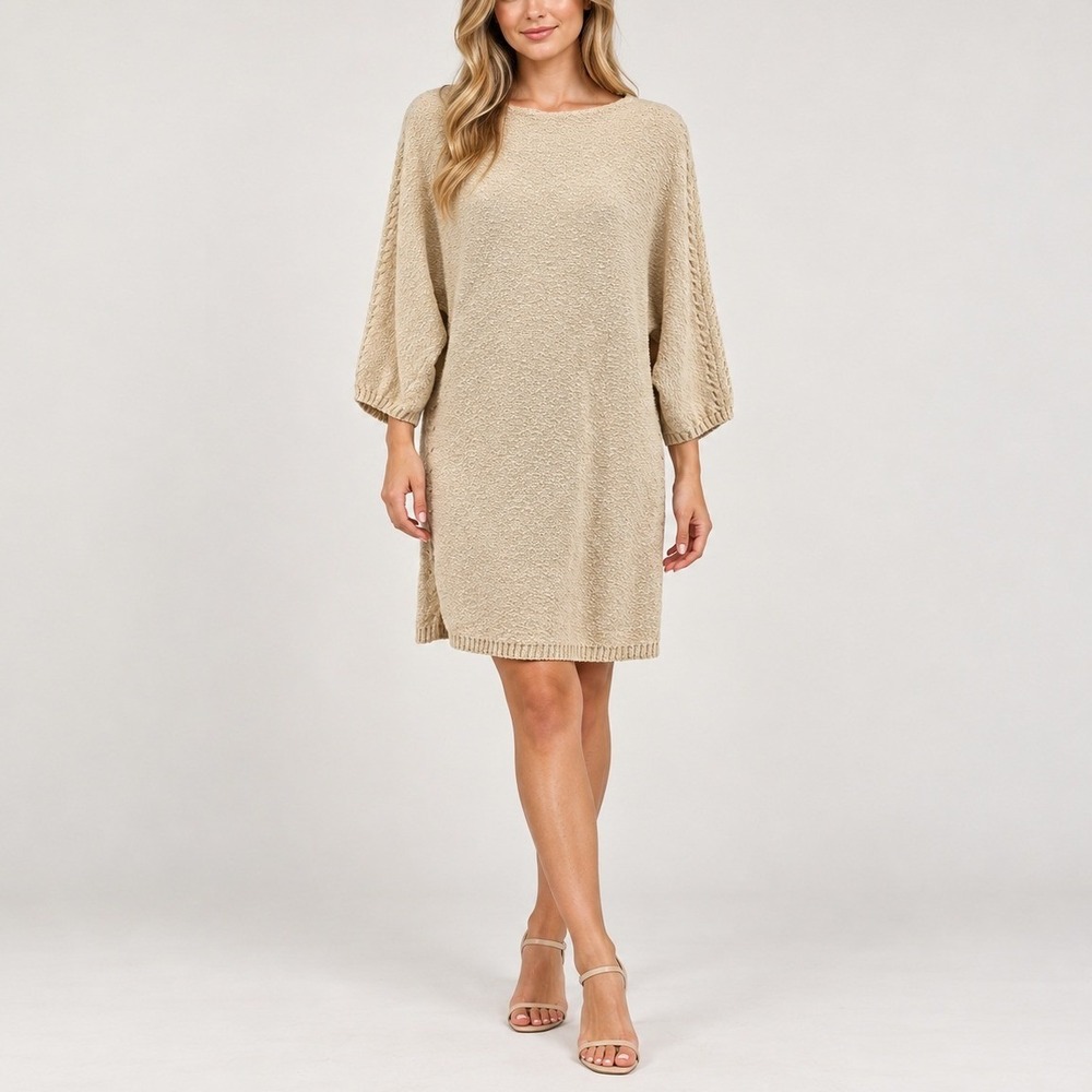 Zara Knit Sweater Dress S Beige